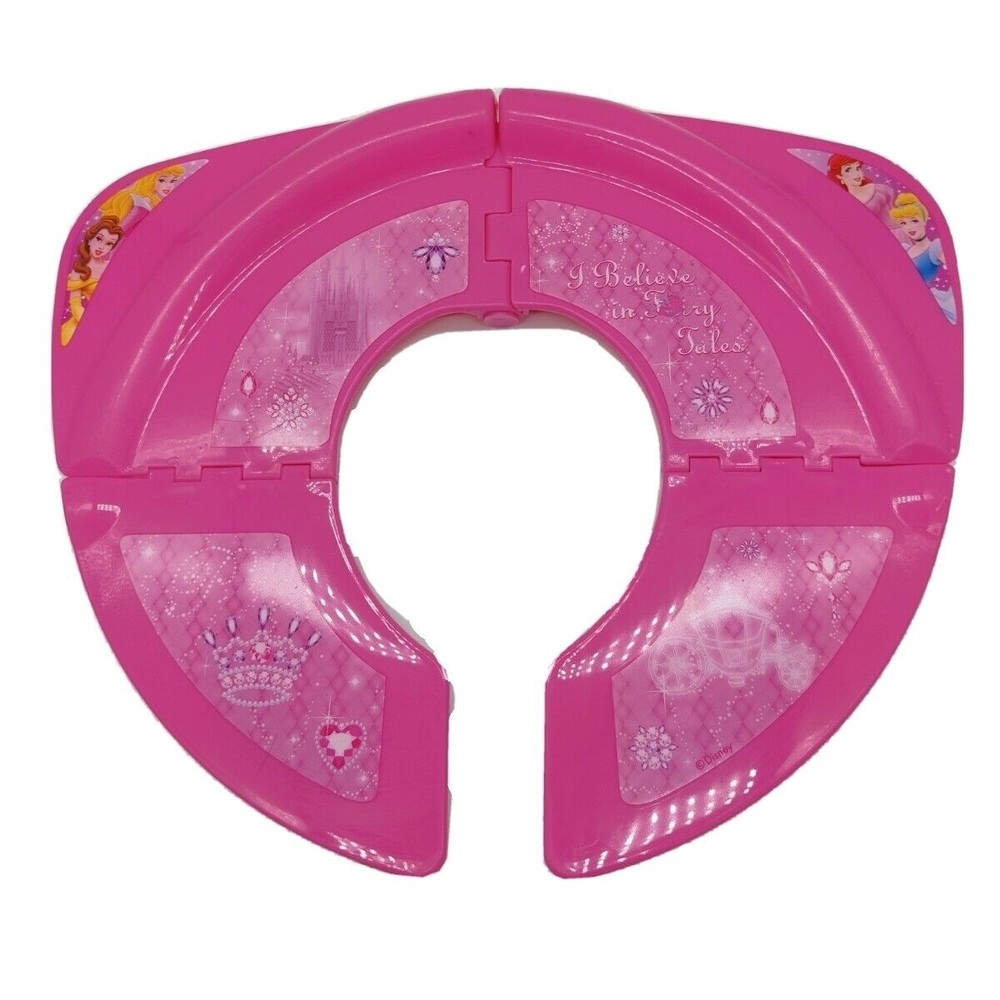 Ginsey Travel Folding Potty Cover Seat Pink Disney Princess Cinderella, Belle,